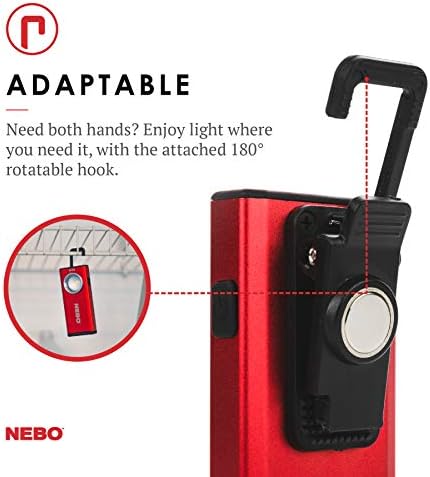 NEBO Slim 500-Lumen Rechargeable Flashlight with Dimming Magnetic Base Compact Multi-Use