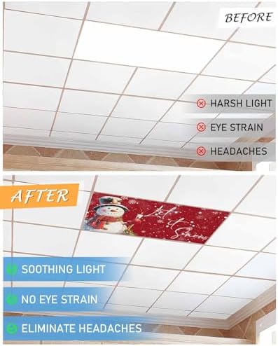 Distinctive Magnetic Fluorescent Ceiling Light Cover - Snowman with Candle