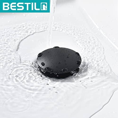BESTILL Matte Black Vessel Sink Drain Stopper for Bathroom Fixtures