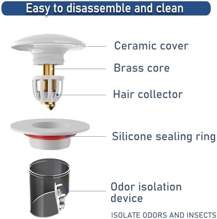Ceramic Sink Drain Stopper Effortless Odor Control