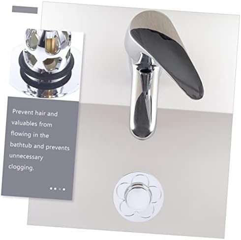 2pcs Bathtub Drain Anti Block Universal Sink Stopper Sturdy Easy to Clean Silver
