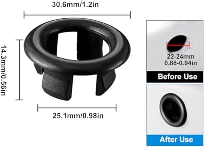4-Pack Sink Overflow Hollow Rings Black