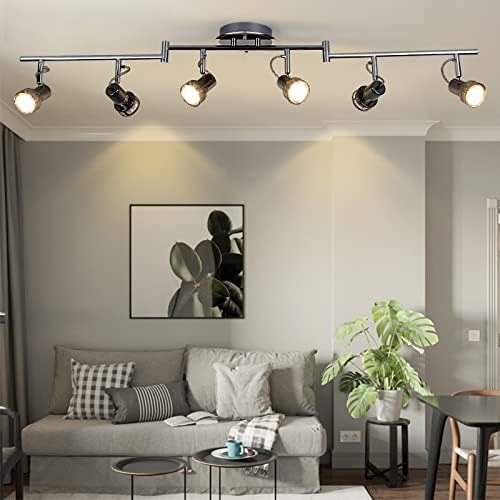 Depuley 6-Light LED Track Lighting Kit with Foldable Arms