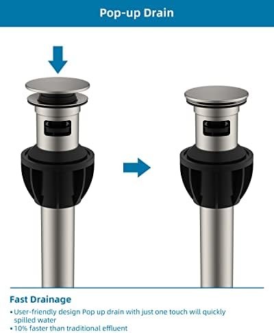 Hibbent 2-Piece Metal Sink Drain Stopper System
