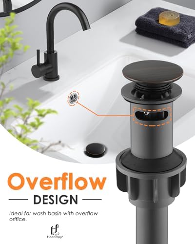 Oil Rubbed Bronze Pop Up Sink Drain with Overflow