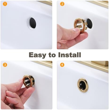 ARCORA 2 Pack Brushed Gold Sink Overflow Covers