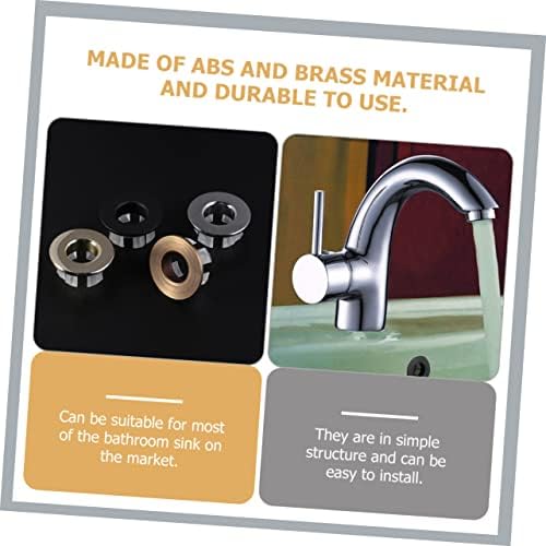 OSALADI 2pcs Bathroom Sink Overflow Cover Brass ABS Material