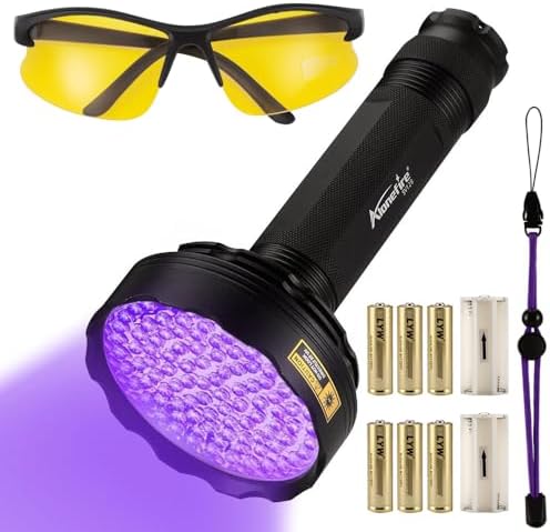 ALONEFIRE UV Flashlight 395nm Woods Lamp Anti-Spatter