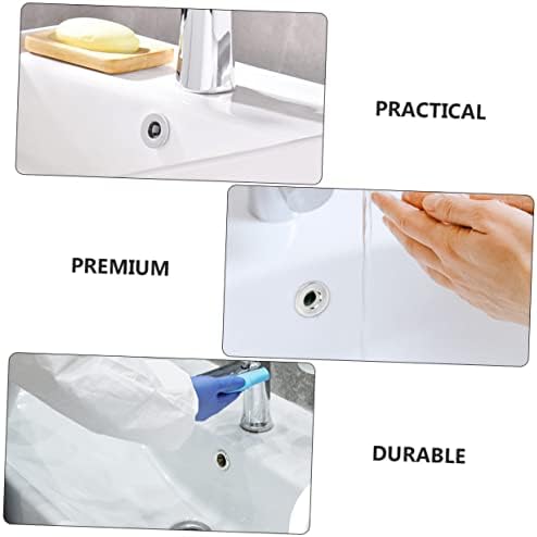 NULYLU 8-Piece Ceramic Sink Drain Cover Prevent Overflows with Silver Plates