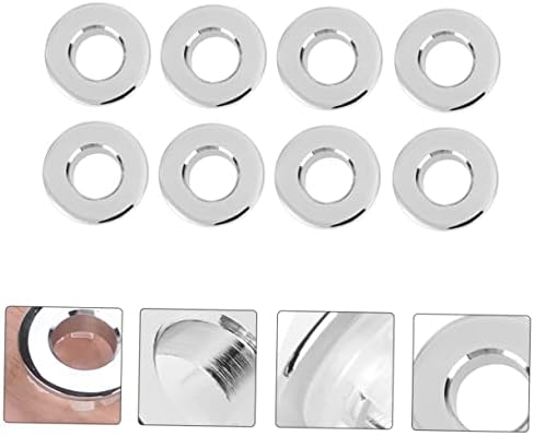 NULYLU 8-Piece Ceramic Sink Drain Cover Prevent Overflows with Silver Plates