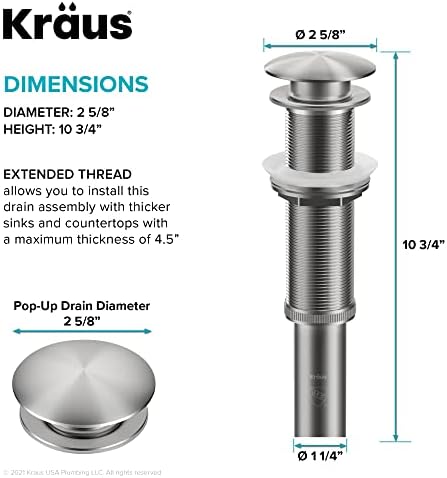 Kraus Extendable Sink Drain Stainless Steel 10 34 Overall Length