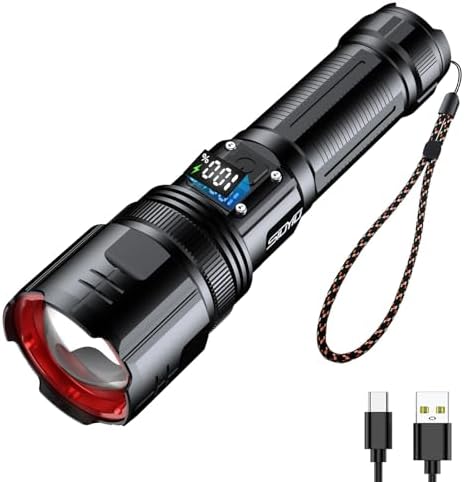 200000 Lumens Rechargeable Flashlight Durable Bright