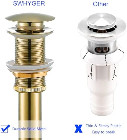 Reliable Gold-Finished Sink Drain for Home Use