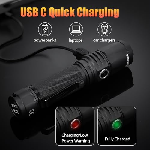 NICRON 1000 Lumens Rechargeable Tactical Flashlight