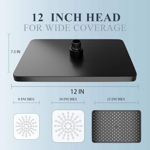 12-Inch Adjustable Dual Shower Head High-Pressure RainfallHandheld Combo