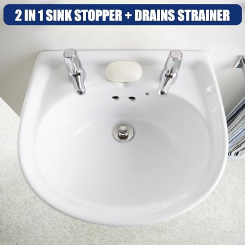 Universal Bathroom Sink Stopper with Hair Catcher 1