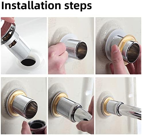 Universal Bathroom Sink Drain with Pop-Up and Overflow Hole