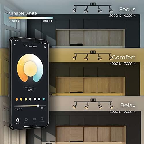 Globe Electric Smart LED Track Lighting Voice Activated No Hub Required
