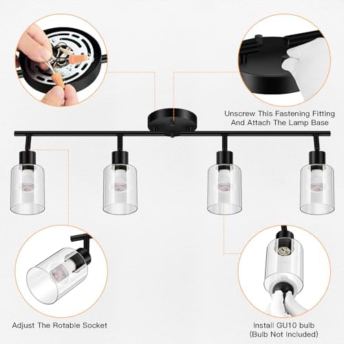 BoostArea 4-Light LED Track Lighting Kit