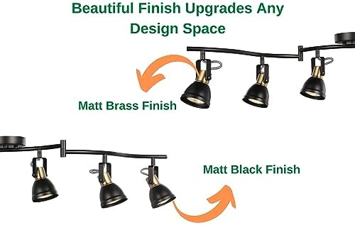 6 Light Foldable Track Lighting Kit with Matt Black Brass Finish 1