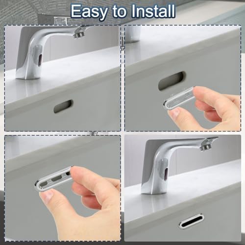 3-Piece Bath Sink Overflow Rings with White Design