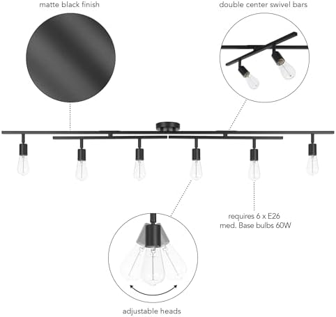 Versatile Durable 6-Light Swivel Track Lighting