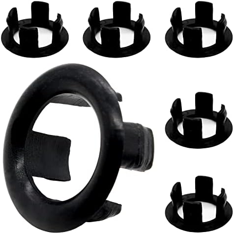 6-Pack Sink Overflow Rings Universal Bath Sink Overflow Hole Cover Matte Black