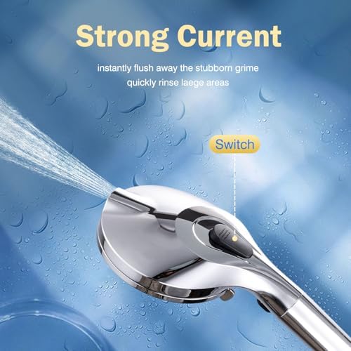 High Pressure 5ft Handheld Shower Head with 9 Modes