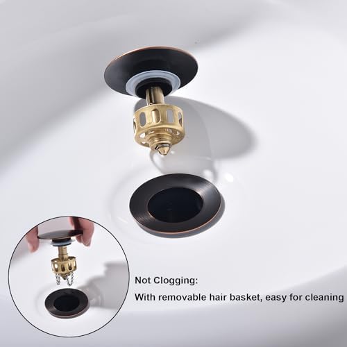 Oil-Rubbed Bronze Vanity Sink Drain with Overflow