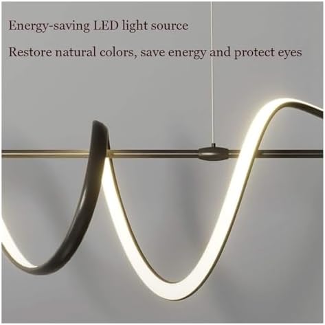 Chrome LED Spiral Linear Pendant Light 473In Tri-Tone Kitchen Island Hanging Light