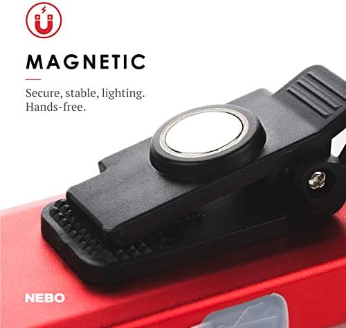 NEBO Slim 500-Lumen Rechargeable Flashlight with Dimming Magnetic Base Compact Multi-Use
