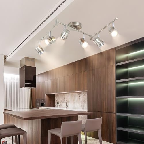 6-Piece 3000K Warm LED Track Lighting Fixtures
