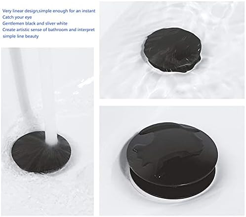 SWHYGER Matte Black Sink Drain with Hair Catcher and Overflow