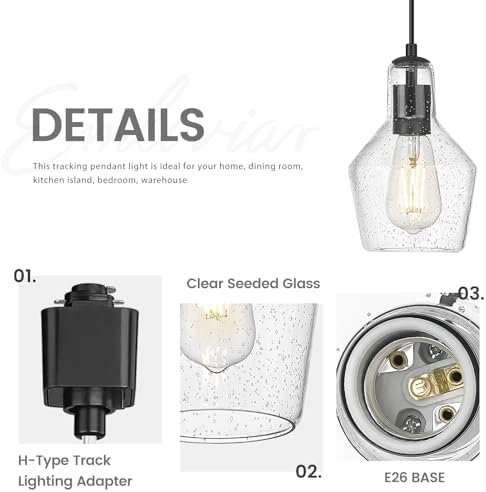 Emliviar 3-Light H Track Hanging Light Black Finish