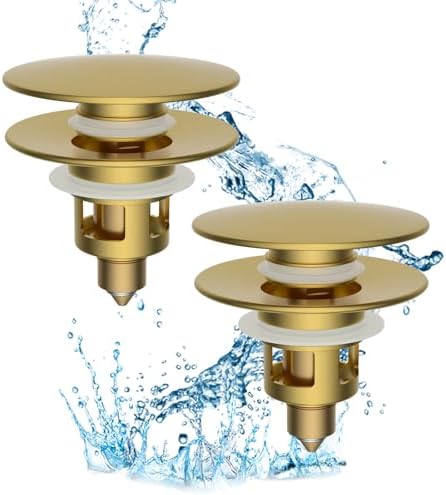 Hibbent 2 Pack All Metal Bathroom Sink Stopper