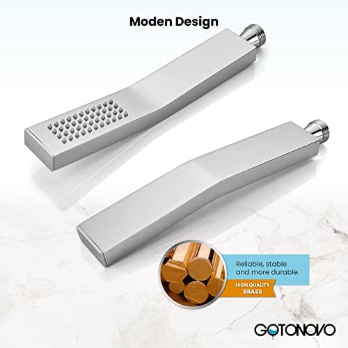 Gotonovo Wall Mount Chrome Polished Brass Handheld Shower Head