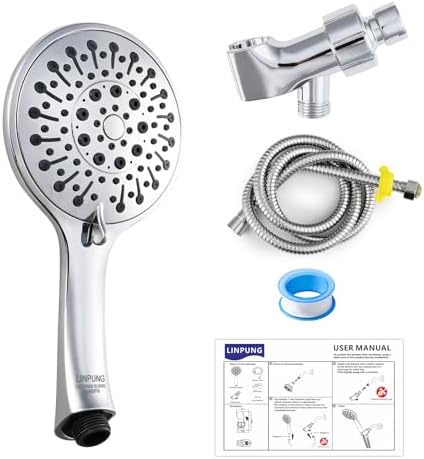 LINPUNG 6-Setting Handheld Shower Head Combo