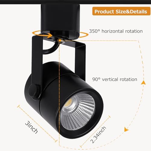 Dimmable Flicker-Free 24 Beams Energy-Efficient 1000-LM LED Track Lighting Heads