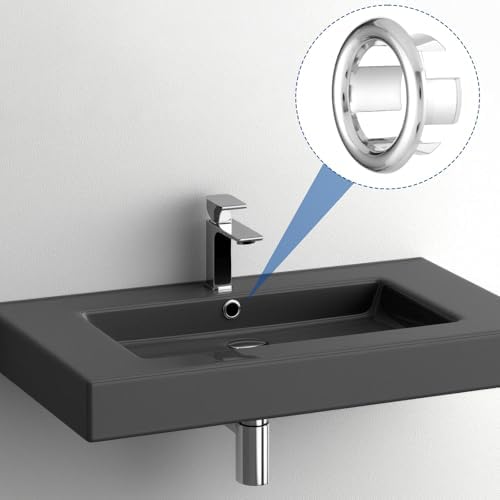 10-Pack Sink Overflow Cover Silver for Kitchen Bathroom