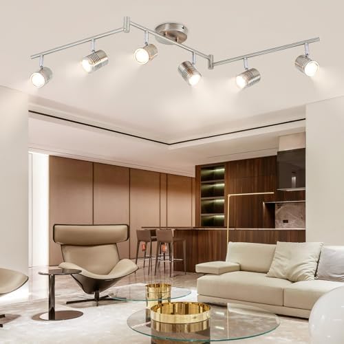 6-Piece 3000K Warm LED Track Lighting Fixtures