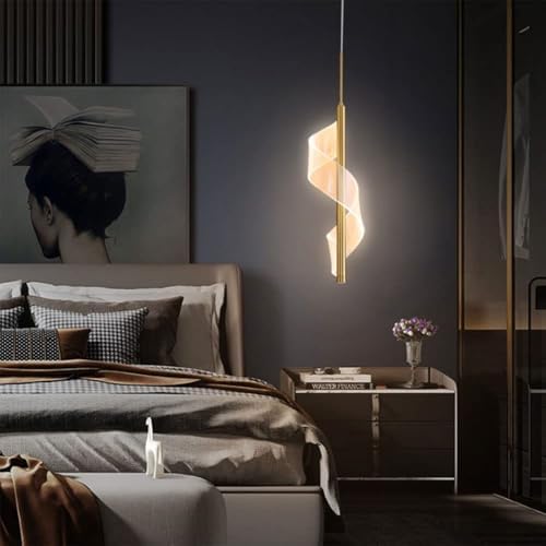 Nordic Creative Bedroom Pendant Light Acrylic Spiral Chandelier