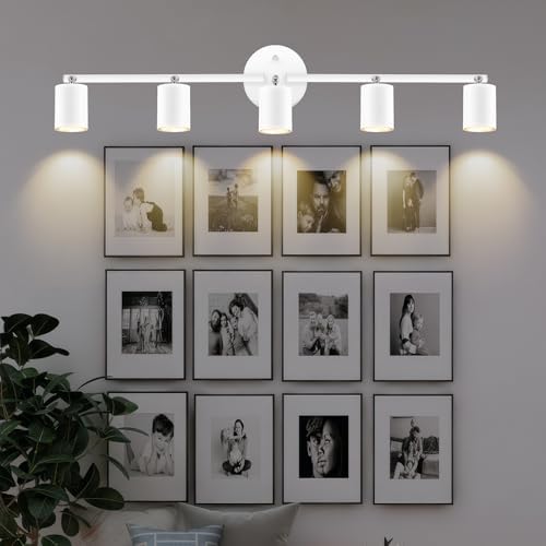 Sturdy 5-Way LED Track Lighting Kit - Matte White Ceiling Lights