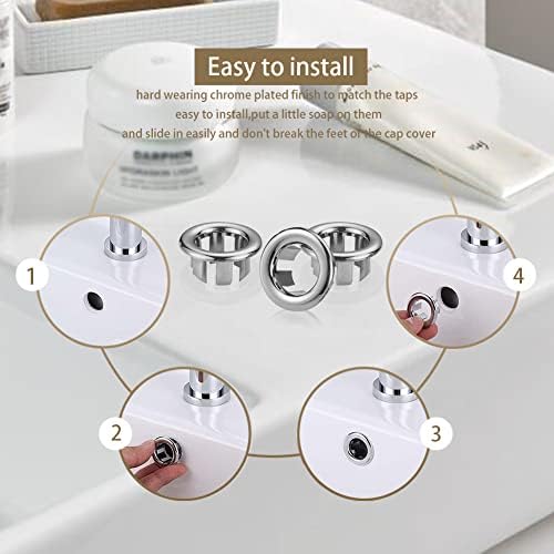 SKYPIA 3X Bathroom Kitchen Sink Overflow Cover Basin Tidy Insert Single
