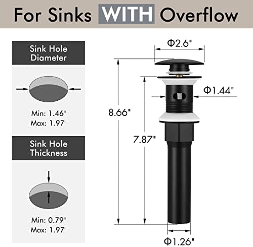 KES Black Sink Drain with Hair Catcher