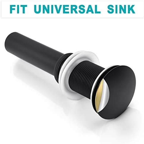 BESTILL Matte Black Vessel Sink Drain Stopper for Bathroom Fixtures