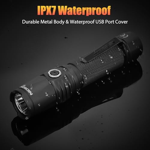 NICRON 1000 Lumens Rechargeable Tactical Flashlight