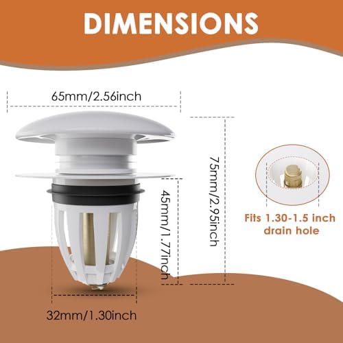Lsnisni 2-Piece Universal Bathroom Sink Stopper 2 in 1 System