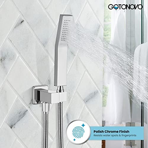 Gotonovo Wall Mount Chrome Polished Brass Handheld Shower Head