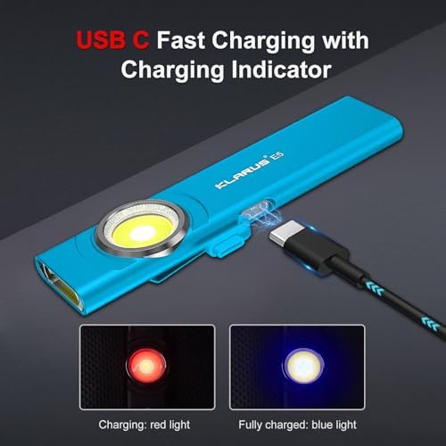 Klarus E5 Pocket Flashlight Rechargeable Dual Light Source IPX4 Waterproof