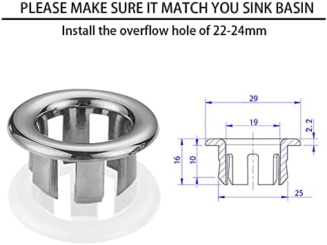 SKYPIA 3X Bathroom Kitchen Sink Overflow Cover Basin Tidy Insert Single